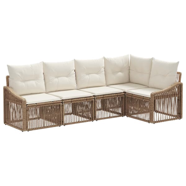 Trädgårdsoffset 5 pcs Beige konstrotting