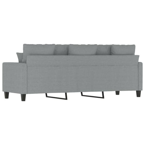 3-sitssoffa ljusgrå 180 cm tyg