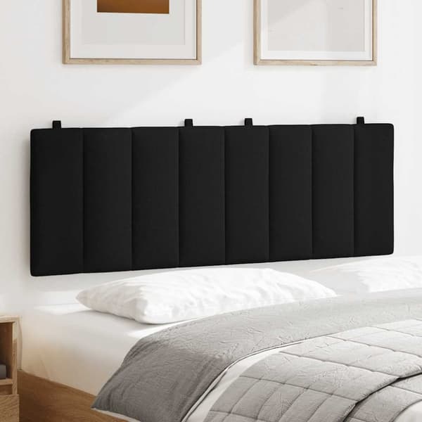Headboard Cushion "Hanko" Black 140 cm Fabric