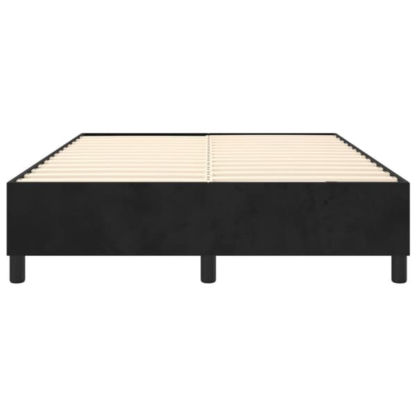 Boxspring-sängram svart 140x190 cm sammet