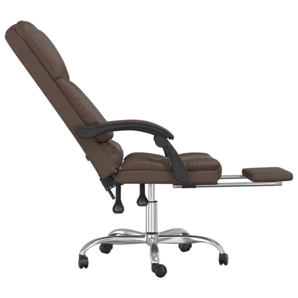 Kontorsstol med massage brun konstläder