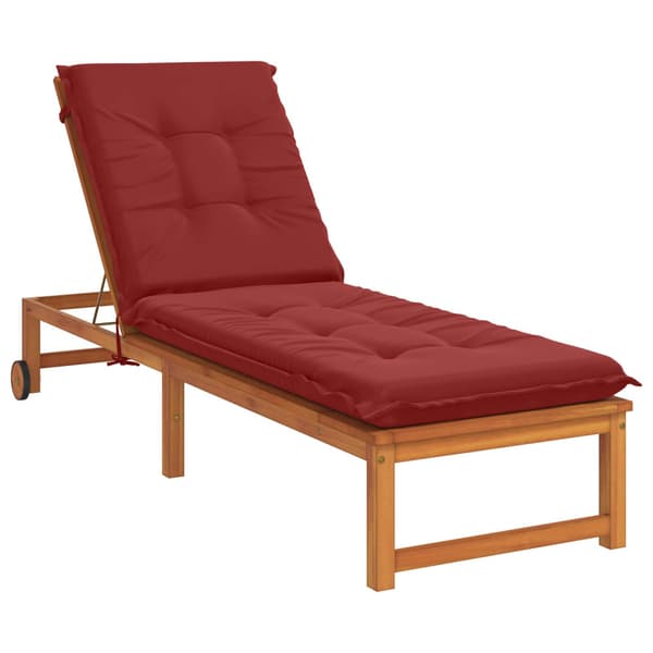 Solstol Kudde GEMERT 100% Polyester Vinröd 190 x 60 x 9 cm