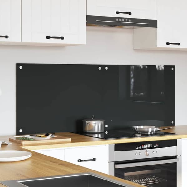 Köksskydd 2 pcs Mörkgrå 70 x 50 cm härdat glas