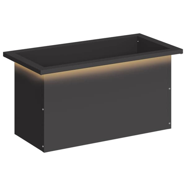 Odlingslåda med LED Svart 30 x 60 x 30 cm Stål