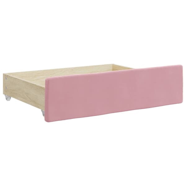 Dagbädd utdragbar med lådor rosa 100x200 cm sammet