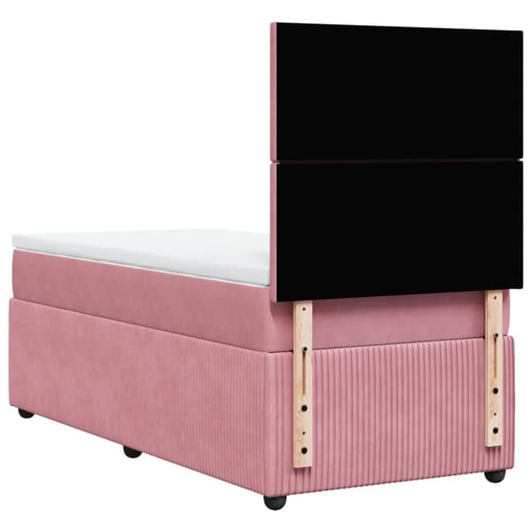 Ramsäng med madrass rosa 100x200 cm sammet