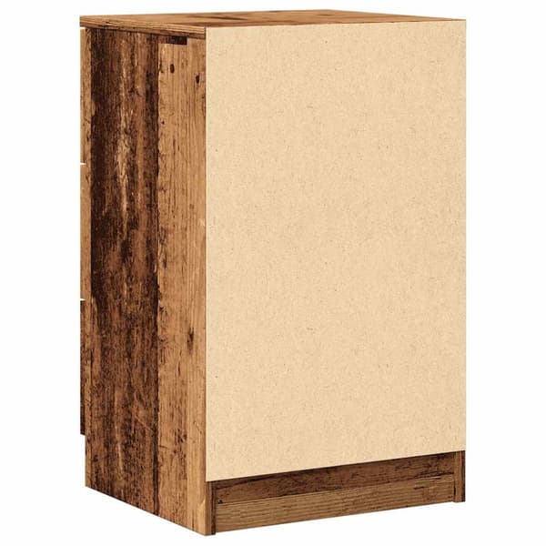Sängbord vittrat trä 40x36x65 cm konstruerat trä