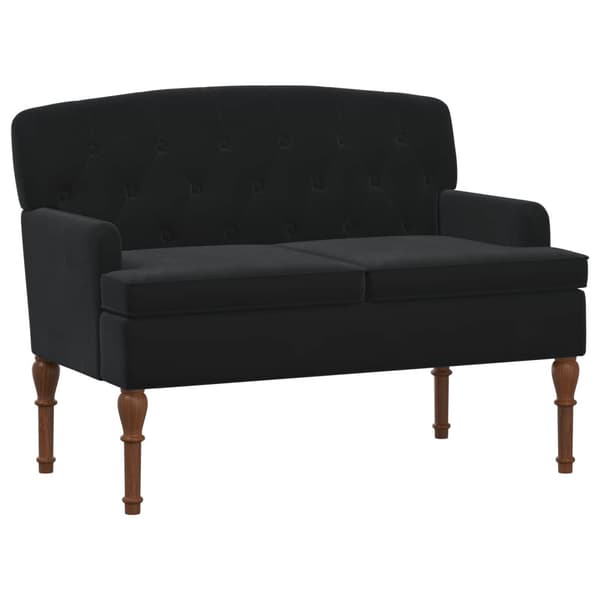 Loveseat med knapprapport Svart 111 x 65 x 79 cm Sammet