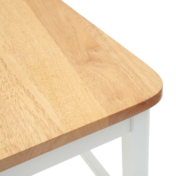 Matstolar 2 pcs Vit 48 x 49 x 95 cm Massiv Gummiträ
