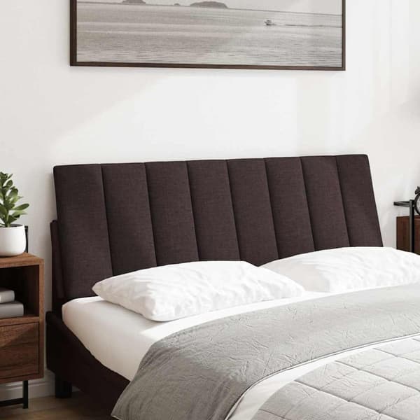Headboard Cushion "Hanko" Dark Brown 120 cm Fabric