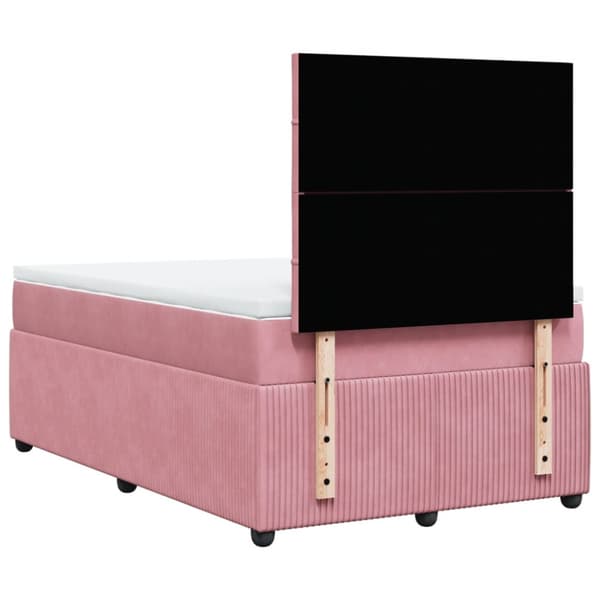 Ramsäng med madrass rosa 120x190 cm sammet