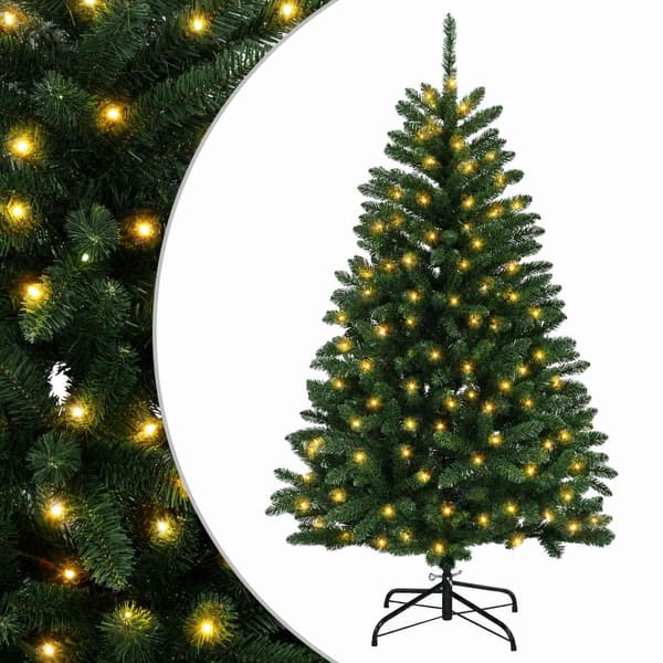 Plast Hingad Julgran 150 cm 150 LED-lampor Varmvit stål