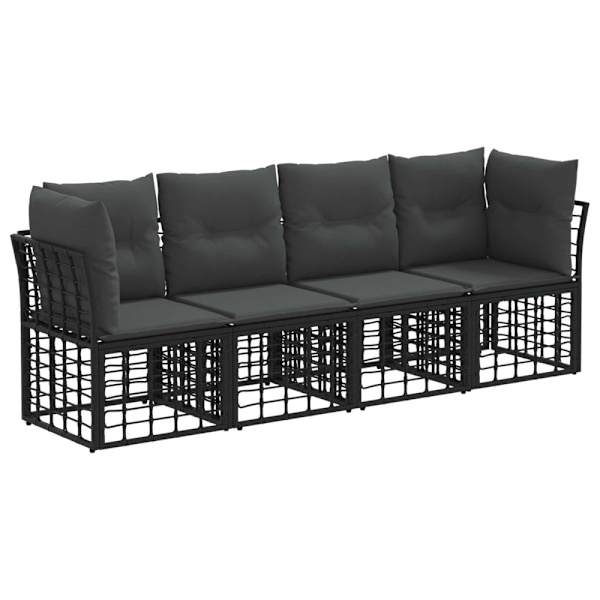 Utomhussoffset Svart Polyester