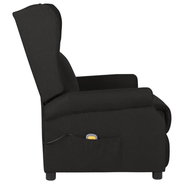 Massagefåtölj svart tyg