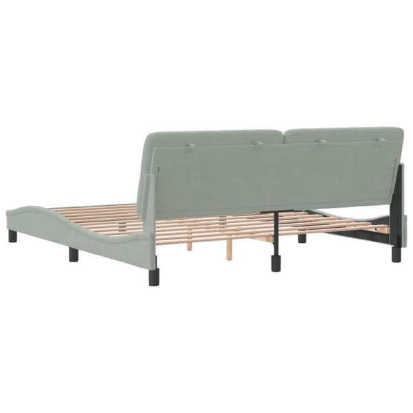 Bed Frame without Mattress Light Grey 180x200 cm Velvet
