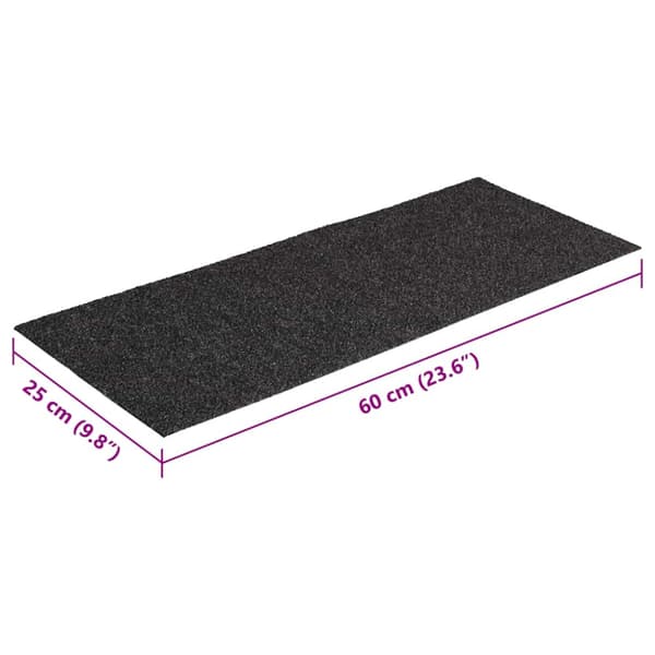 Trappmattor självhäftande 30 st 60x25 cm antracit rektangulära