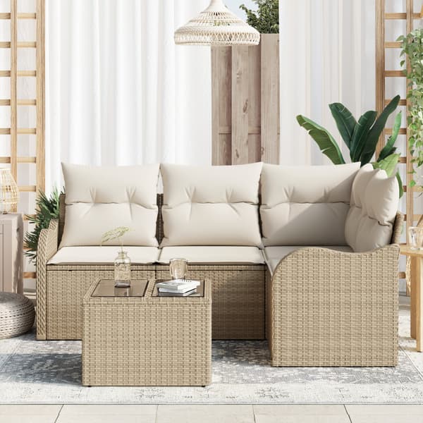 Trädgårdsoffset 5 st Beige konstrotting