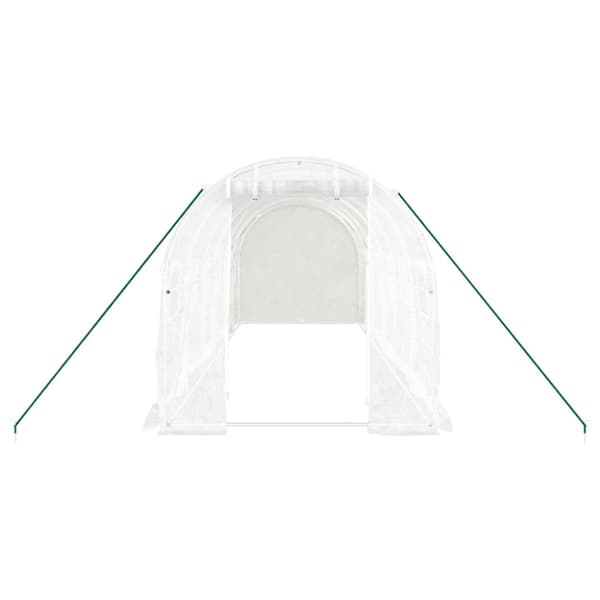 Växthus med stålram vit 12 m² 6x2x2 m
