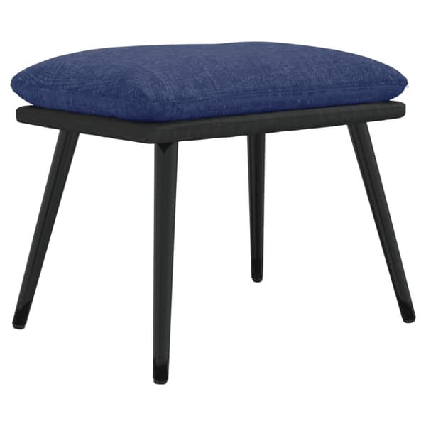 Fotpall blå 45x29,5x35 cm tyg och konstläder