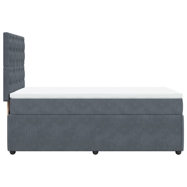 Ramsäng med madrass mörkgrå 80x200 cm sammet