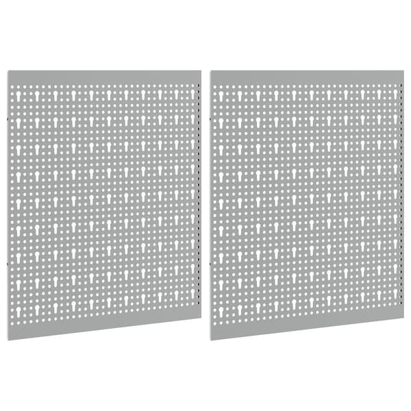 Verktygsväggpanel 2 st Grå 100 x 1 x 60 cm