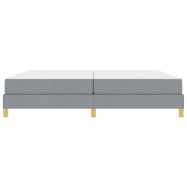 Bäddfjäder med madrass Ljusgrå 200 x 200 cm tyg