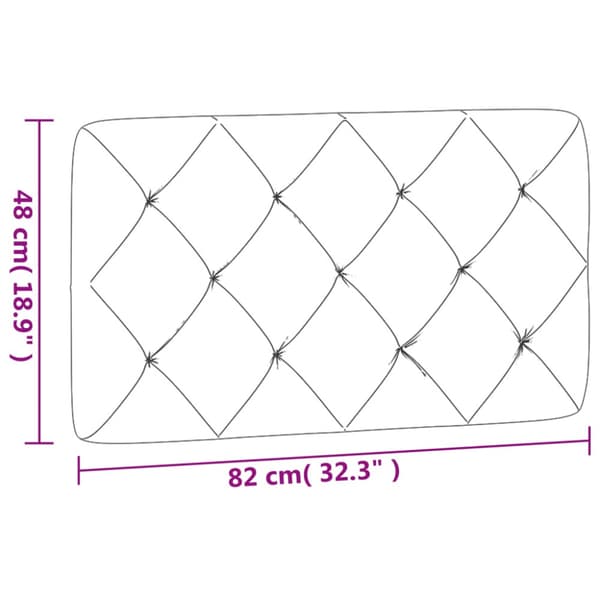 Headboard Cushion Light Grey 80 cm Velvet