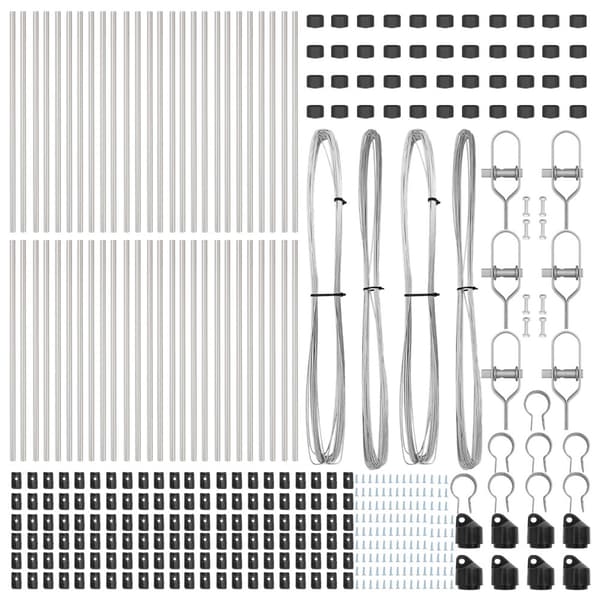 Stängselstolpe 52 pcs Grå 3,2 x 3,2 x 120 cm