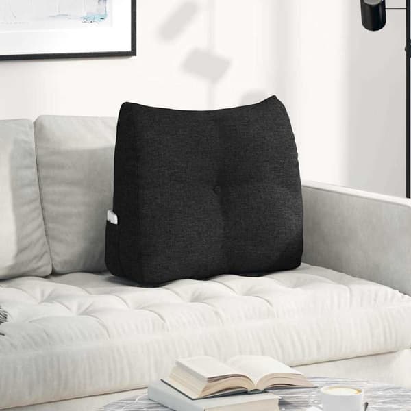 Ryggkudde Svart 60 x 24 x 50 cm tyg