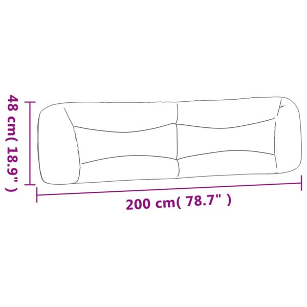 Headboard Cushion "Hvar" Dark Brown 200 cm Fabric