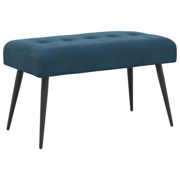 Bänk med knappar Blå 80 x 40 x 46 cm Sammet