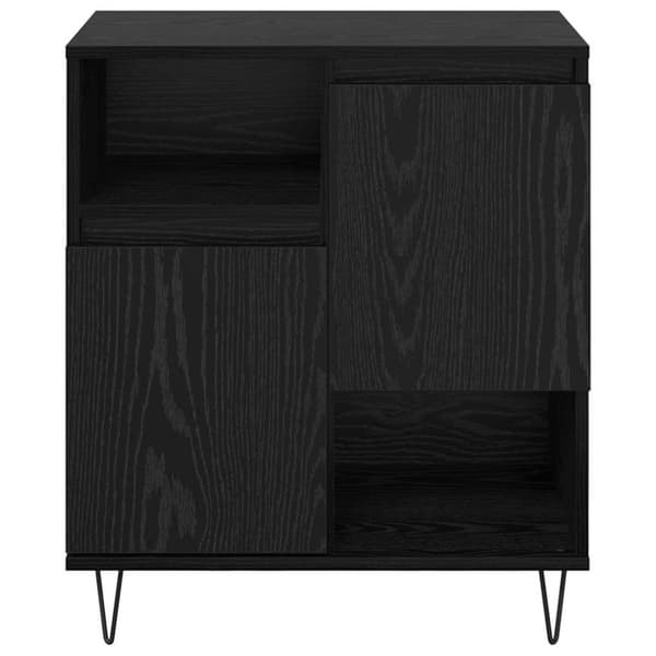 Sideboard 2 pcs Svart Ek 60 x 35 x 70 cm
