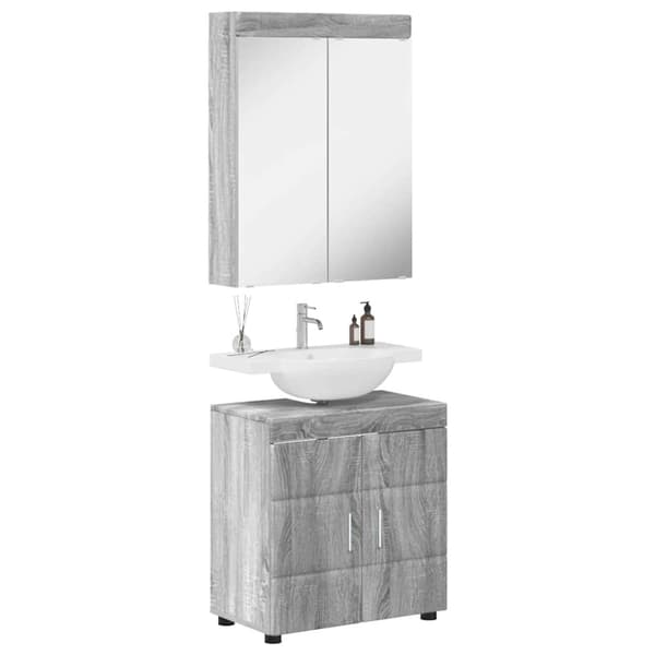 Badrumsmöbelset TULUM 2 pcs Grå Sonoma 60 x 34 x 63 cm