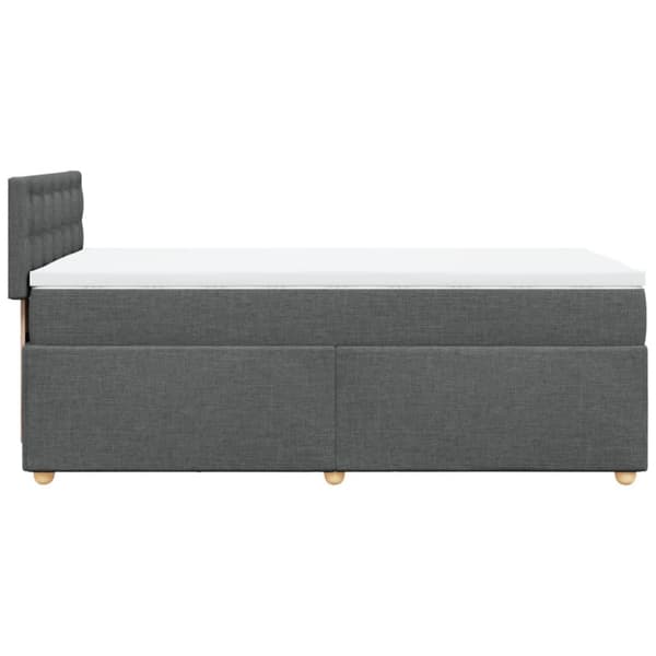 Ramsäng med madrass mörkgrå 90x200 cm tyg