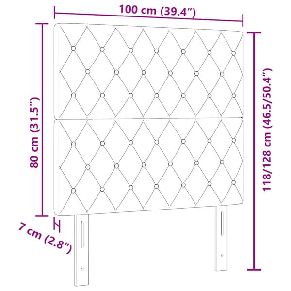 Huvudgavel Mörkblå 100 cm Sammet