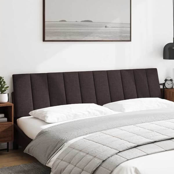 Headboard Cushion "Hanko" Dark Brown 200 cm Fabric