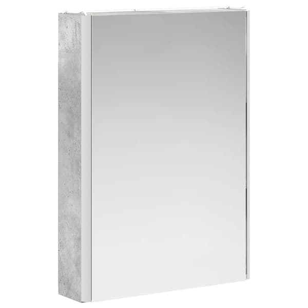 Badrumsmöbelset 5 st Betonggrå Konstruerat trä och glas
