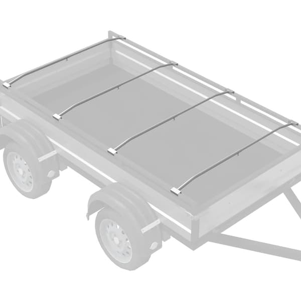 Tarpaulinbracket för släp 4 pcs Silver 100-145 cm Aluminium