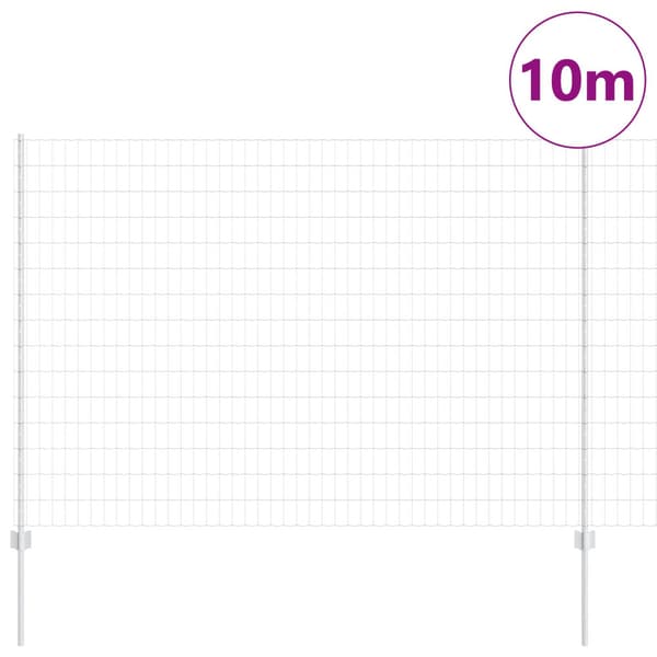 Stängsel med stolpe Silver 1,6 x 10 m Stål