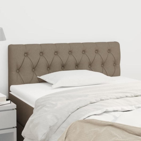 Sänggavel taupe 100 x 7 x 78/88 cm tyg