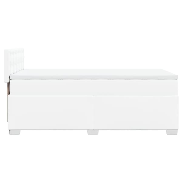 Ramsäng med madrass vit 90x200 cm konstläder