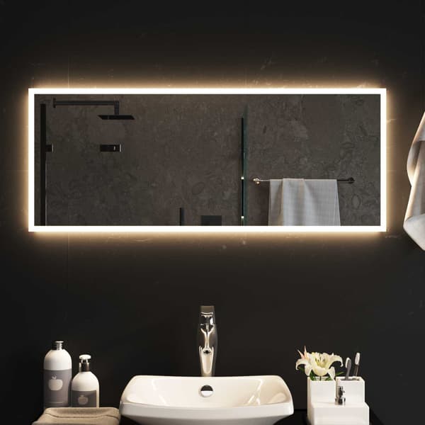LED Badrumsspegel Transparent 100 x 40 cm härdat glas