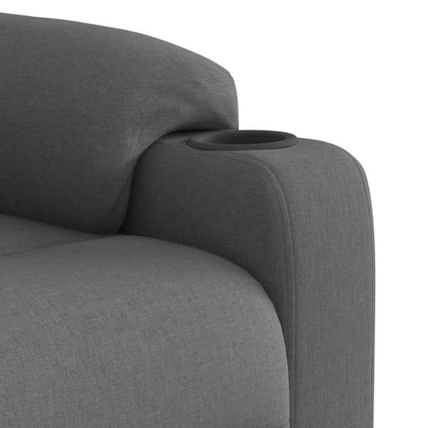 Massagefåtölj mörkgrå tyg