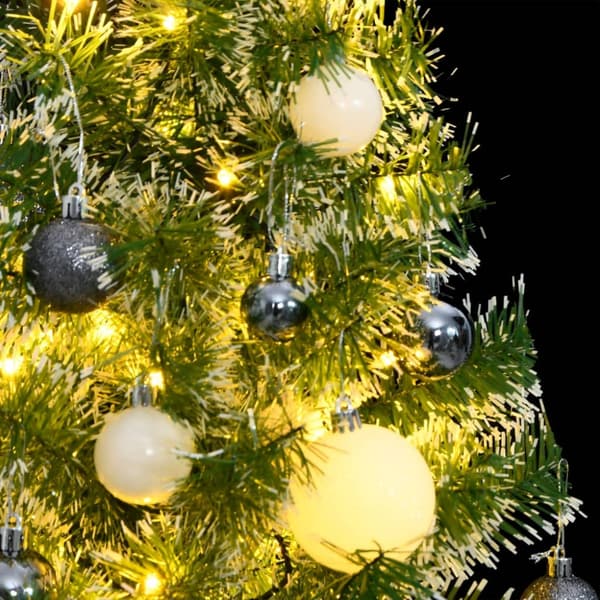 Plastgran 150 LEDs&kulor&snö 120 cm