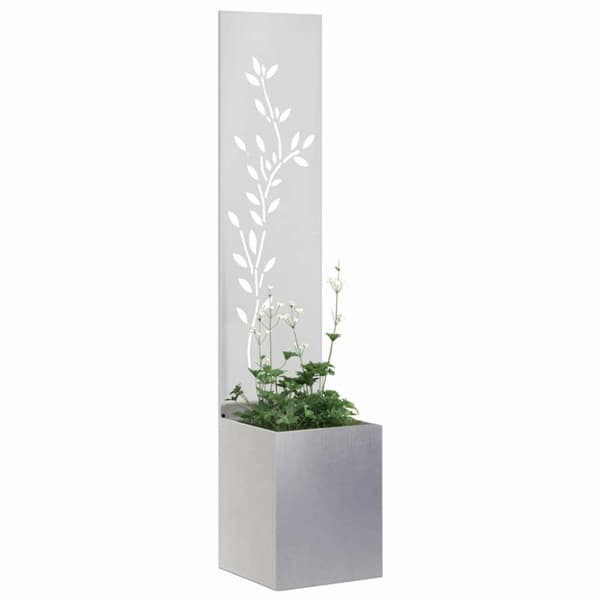 Trädgårds integritetsskärm Blommor Silver 32 x 32 x 150 cm