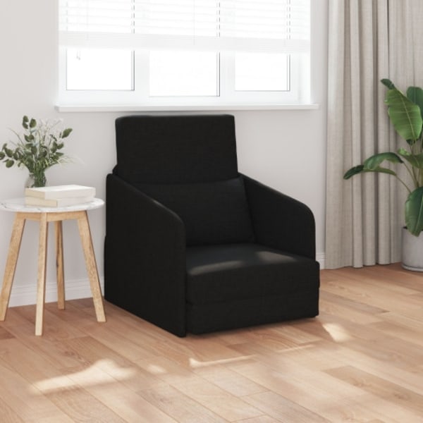 Golvsängsoffa 2-i-1 Svart 65x80x83 cm Tyg