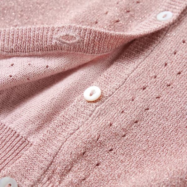 Stickad kofta för barn mjuk rosa 92
