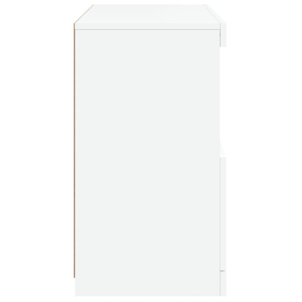 Skänk med LED-belysning vit 60x37x67 cm