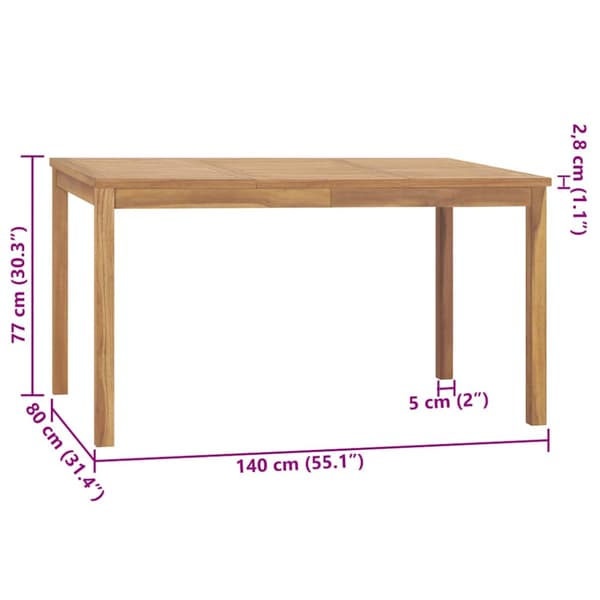Trädgårdsbord 140x80x77 cm massiv teak