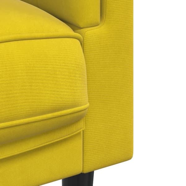 Soffa med kuddar 2-sits gul sammet